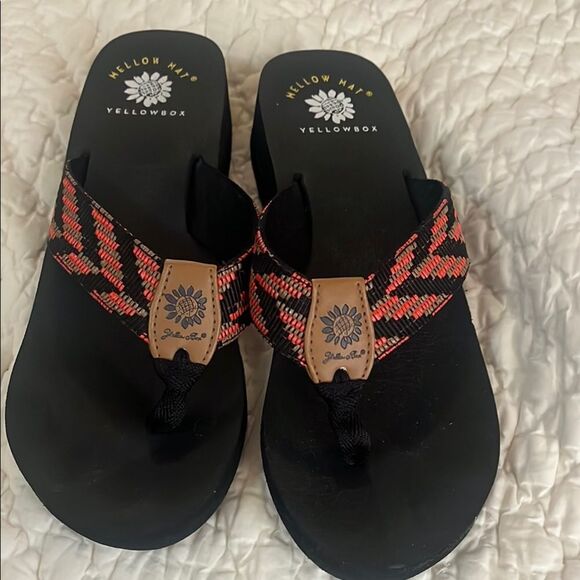 Yellow Box Black and orange Sandals - Picture 1 of 4
